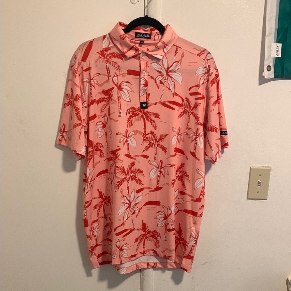 ⚡️Mens Bad Birdie palm tree golf polo!